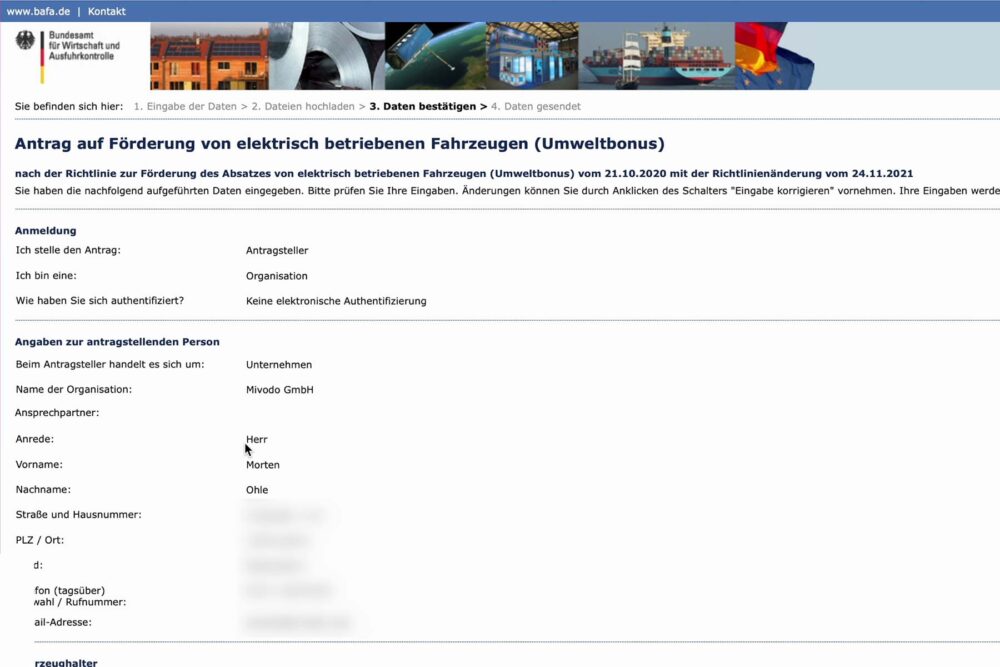 Formular absenden und Daten pr&uuml;fen