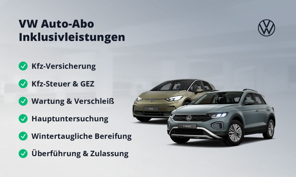 Volkswagen Auto-Abo Inklusivleistungen