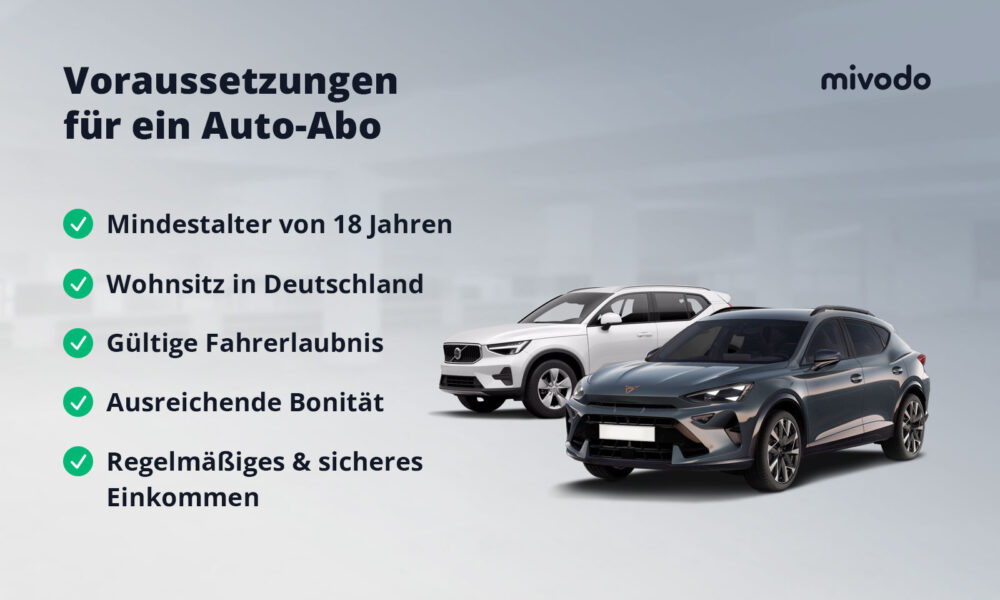Diese Auto-Abo Voraussetzungen musst du erf&uuml;llen!